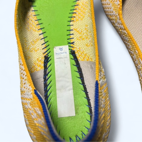 Rothy’s Daisy Yellow White Floral Printed Square Toe Flats Women’s, Size 8.5 - Picture 8 of 11